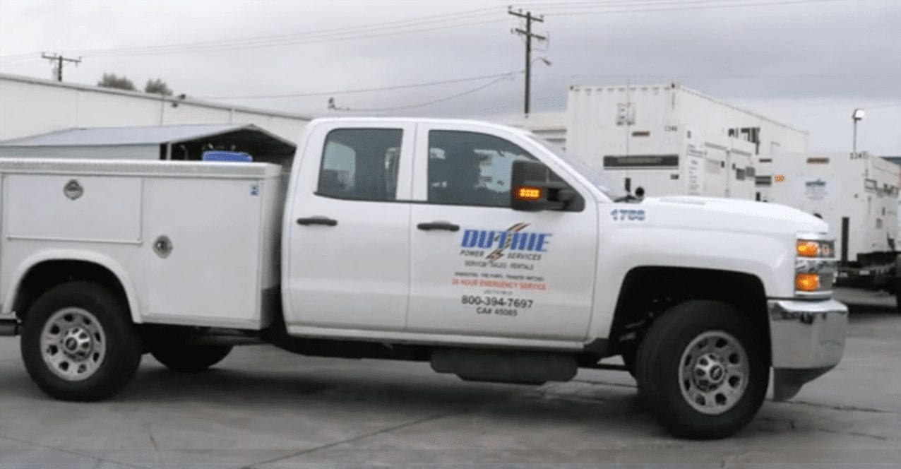 White Duthie Power truck from technician's truck fleet.