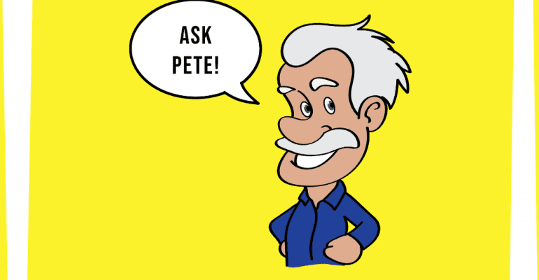 Caricature of Duthie Power Sales Engineer Pete Thornton, the face of Duthie's website feature, "Ask Pete!"