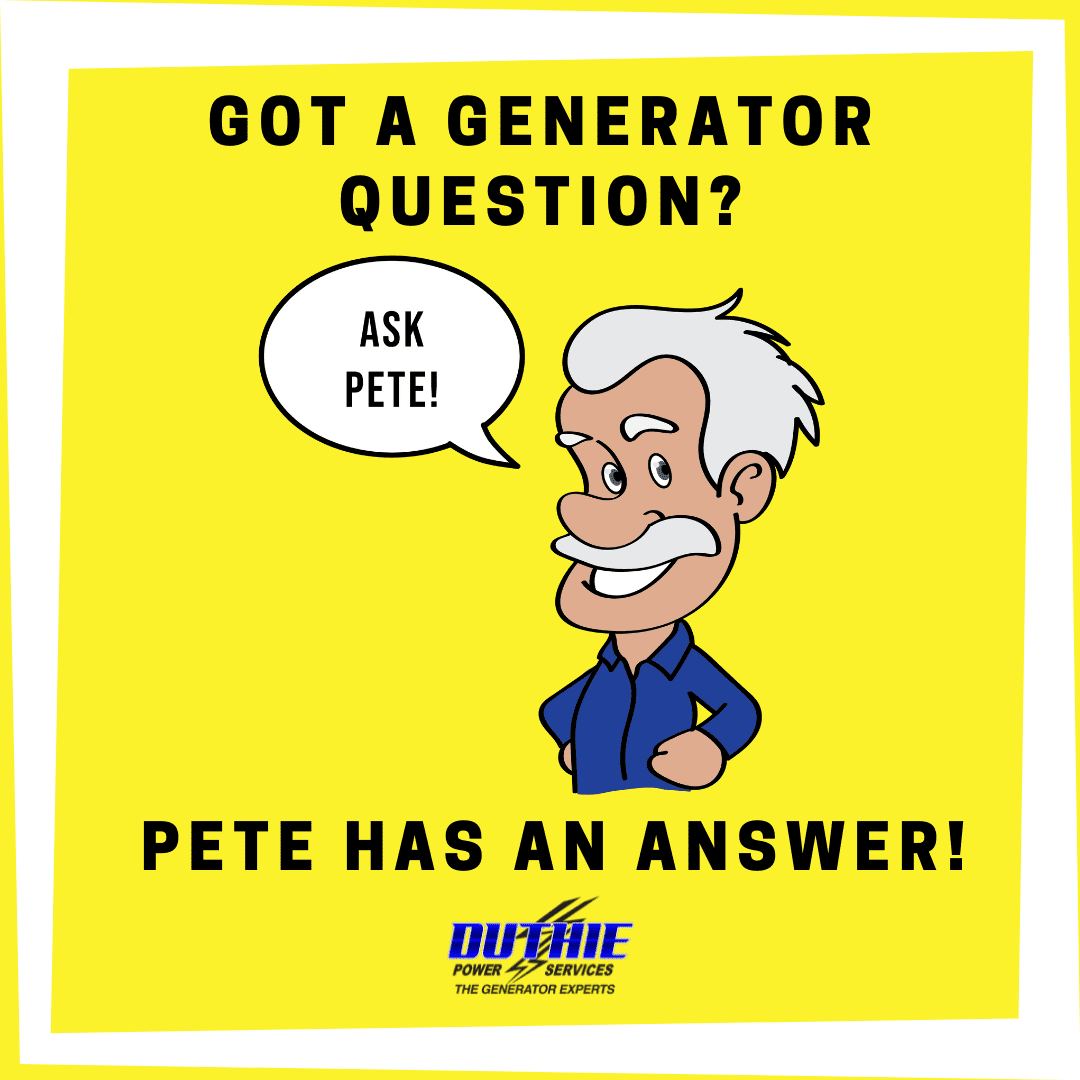 Caricature of Duthie Power Sales Engineer Pete Thornton, the face of Duthie's website feature, "Ask Pete!"